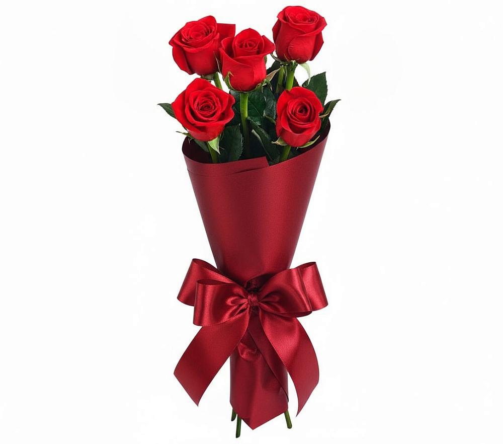 Букет 5 Красных роз Эдлесс Лав в Карачаевске