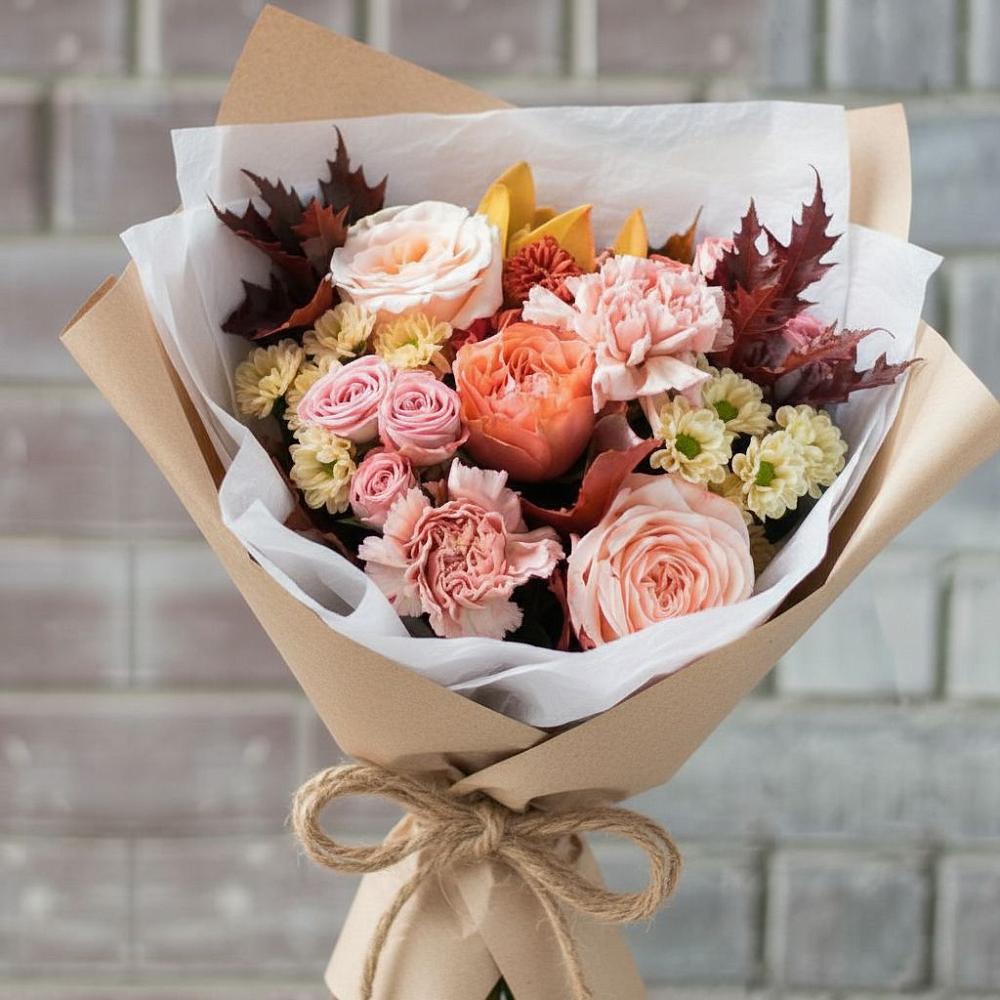 Букет цветов из: Гвоздики, Хризантемы и Розы в Карачаевске