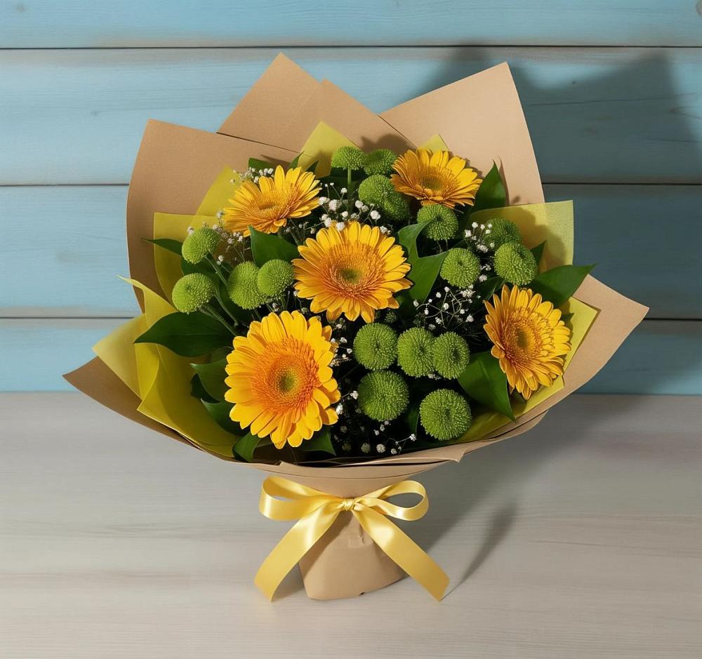 Букет цветов из: Герберы и Хризантемы в Карачаевске