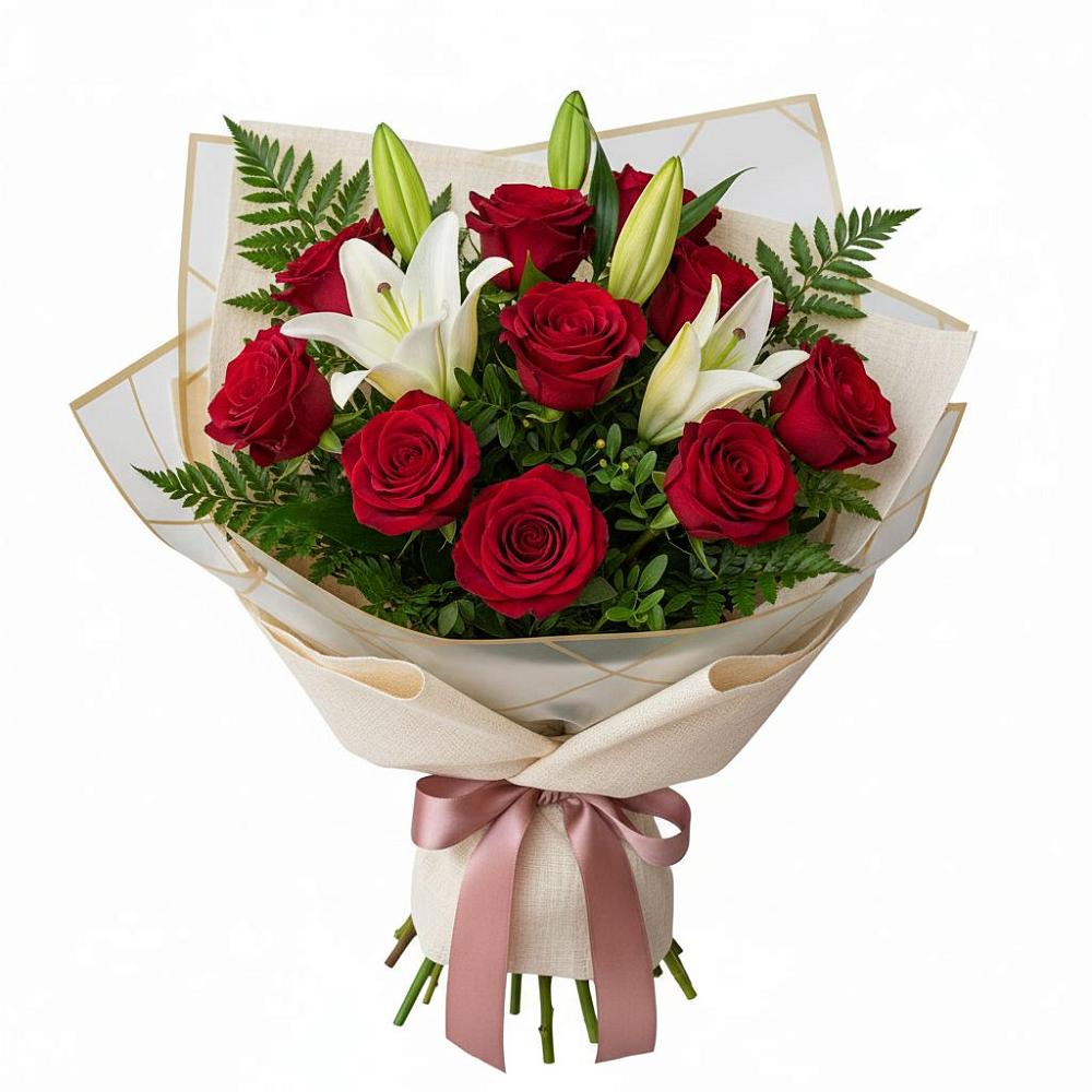 Букет цветов из: Лилии и Розы в Карачаевске