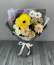 Букет цветов из:  Розы, Герберы и Хризантемы в Карачаевске