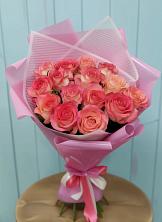 Букет 15 Розовых роз Равель в Карачаевске