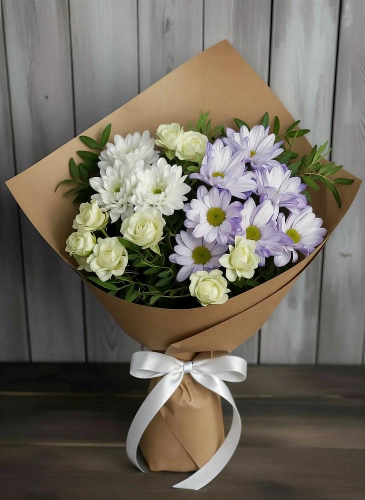 Букет цветов из: Хризантемы и Розы в Карачаевске